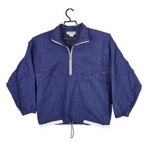 Womens Vintage Westbound Sport Blue Pullover Windbreaker Jacket 1/2 Zip Cotton L